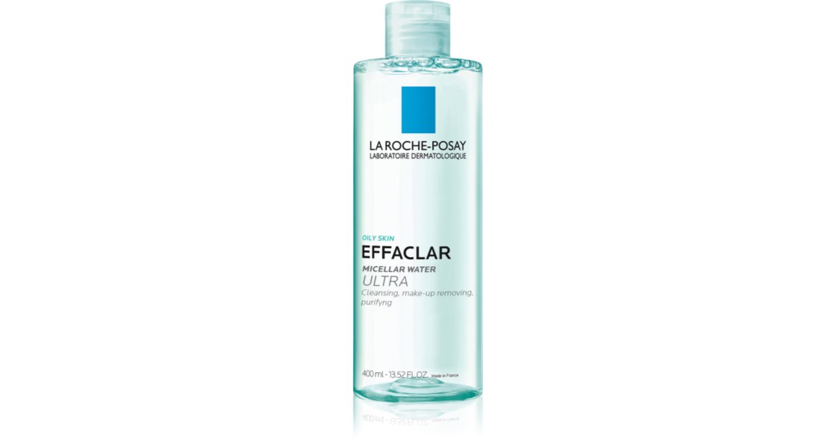 Botella de 400 ml de La Roche-Posay Effaclar Agua Micelar Ultra, para piel grasa.