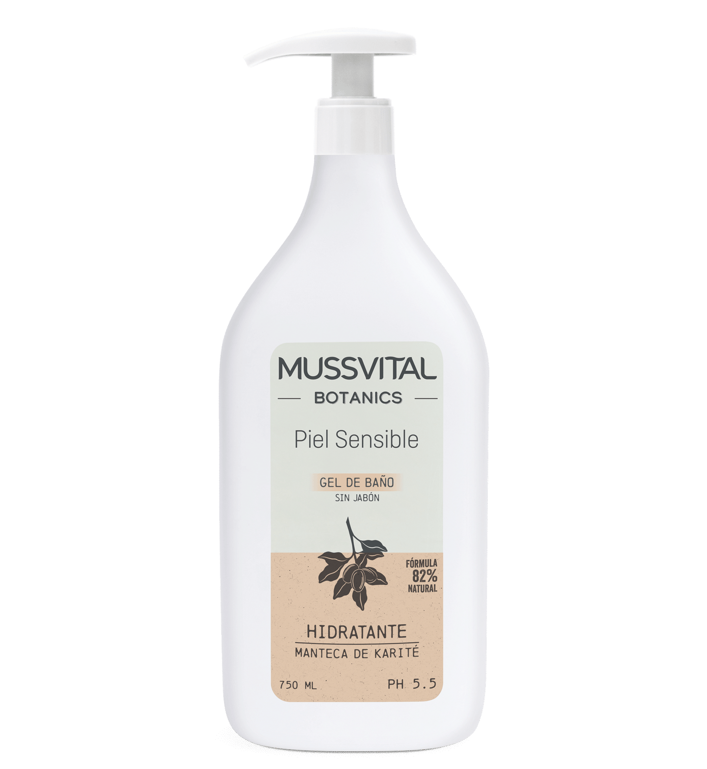Mussvital Essentials Botanics Gel de Baño, limpiador corporal con extractos botánicos para una piel