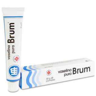 Tubo de Vaselina Pura Brum de 30g, ideal para el cuidado e hidratación de la piel seca y labios.