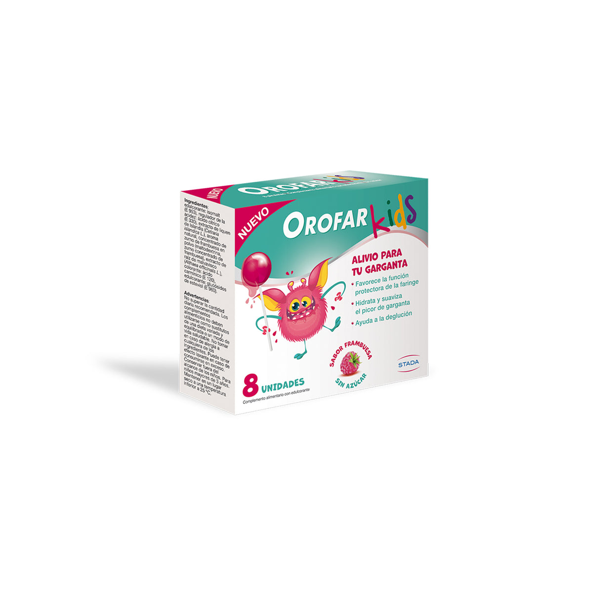 Orofar Kids 8 Piruletas Frambuesa