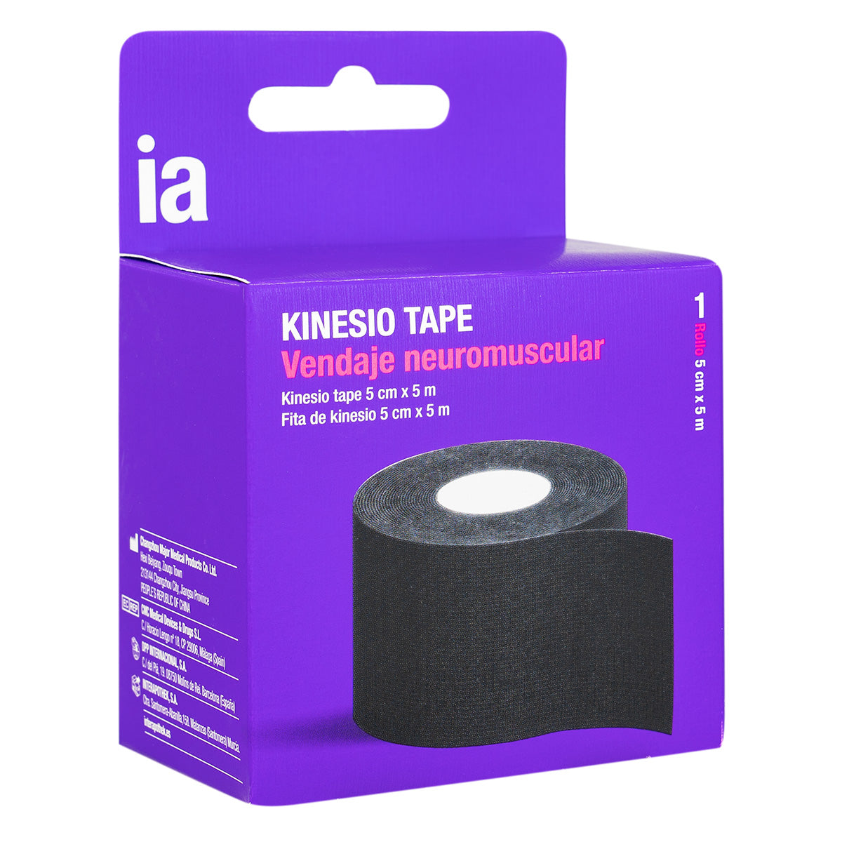 Interapothek Vendaje Kinesio Tape 1 Unidad 5 M X 5 Cm Color Negro