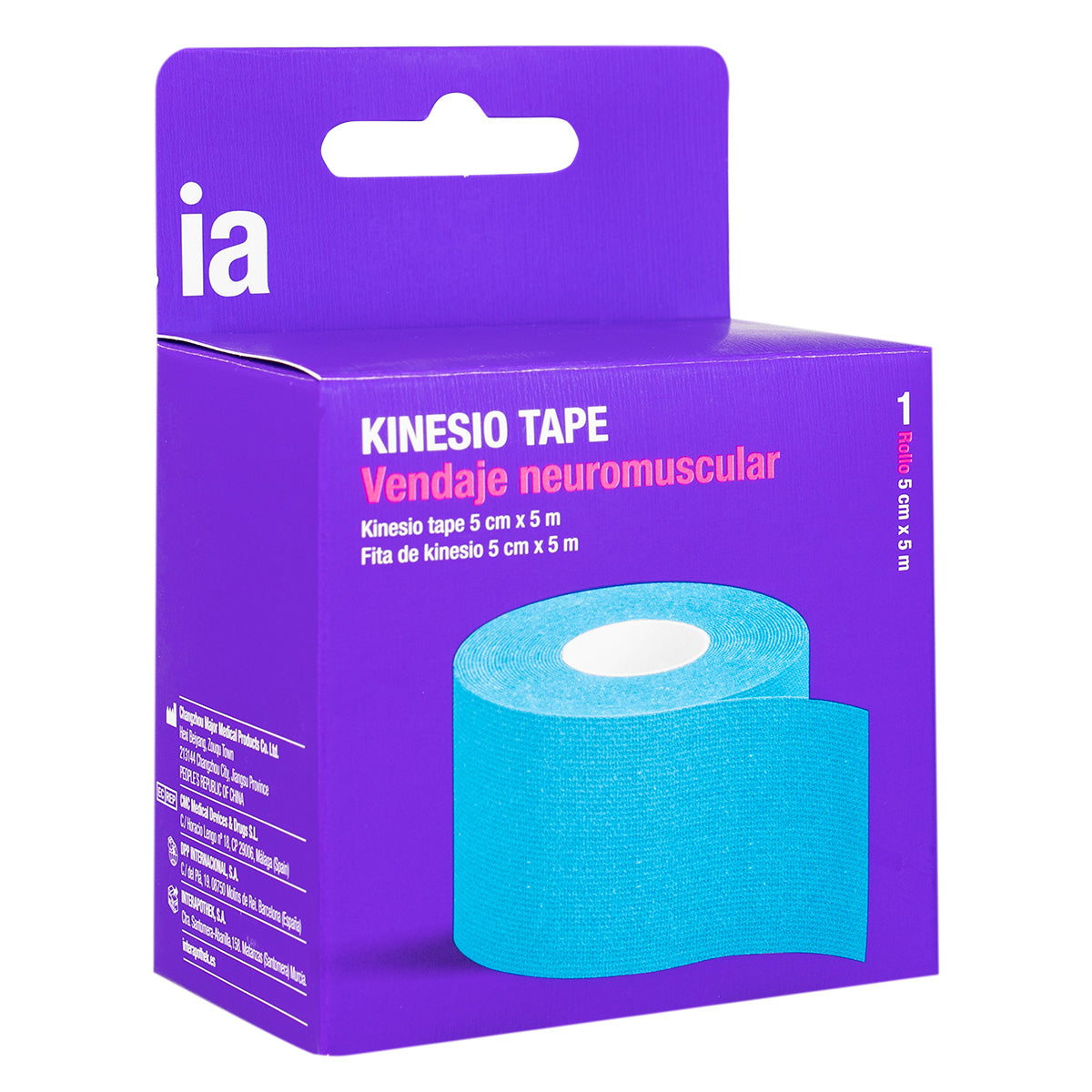 Interapothek Vendaje Kinesio Tape 1 Unidad 5 M X 5 Cm Color Azul