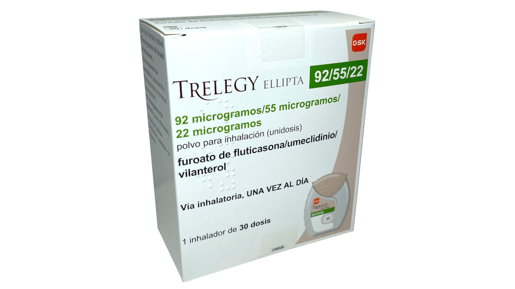 Trelegy Ellipta 92/55/22 Mcg 1 Inhalador