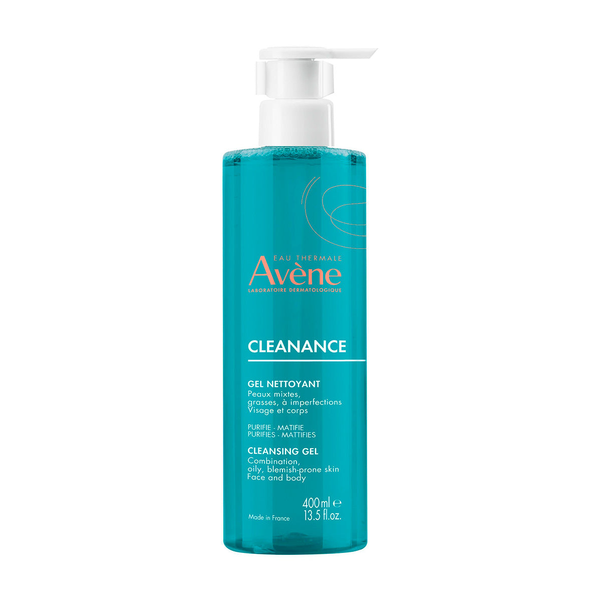 Avene Cleanance Gel Limpiador Pieles Mixtas, Grasas Con Imperfecciones Cara Y Cucerpo. 400ml.