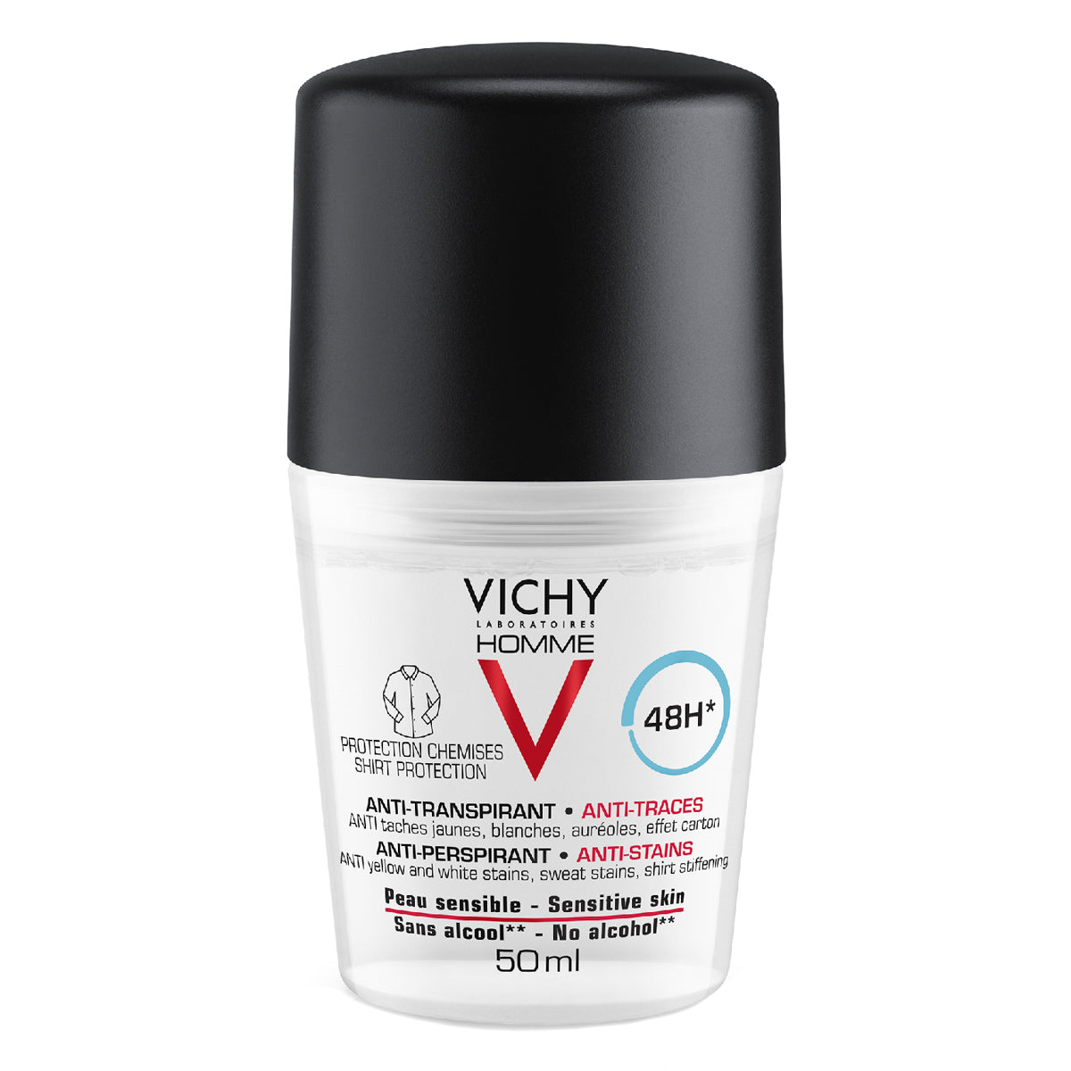 Vichy Homme Desodorante Roll-On Antimanchas 48H