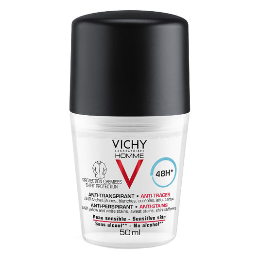 Vichy Homme Desodorante Roll-On Antimanchas 48H