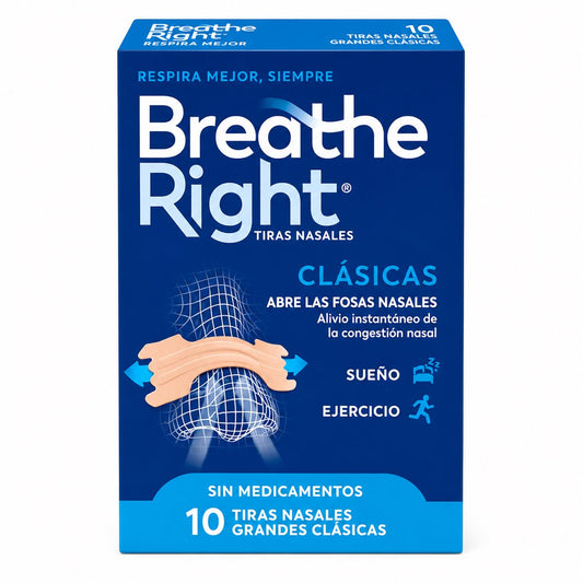 Tiras Nasales Breathe Right Grande 10 U