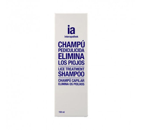 Frasco de Interapothek Champú Pediculicida para el tratamiento de piojos y liendres en niños y adult