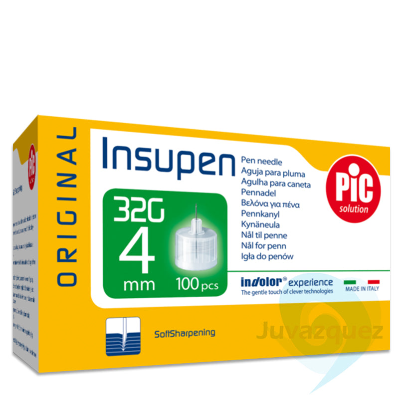 Aguja Hipodermica Insulina 4Mm 32G (Verde