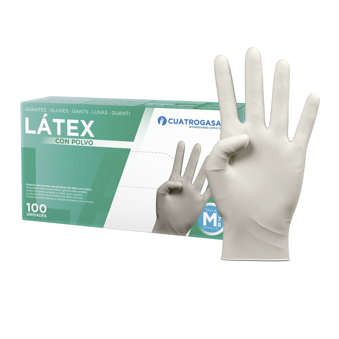Guante Latex Con Polvo T M 100 Unidades