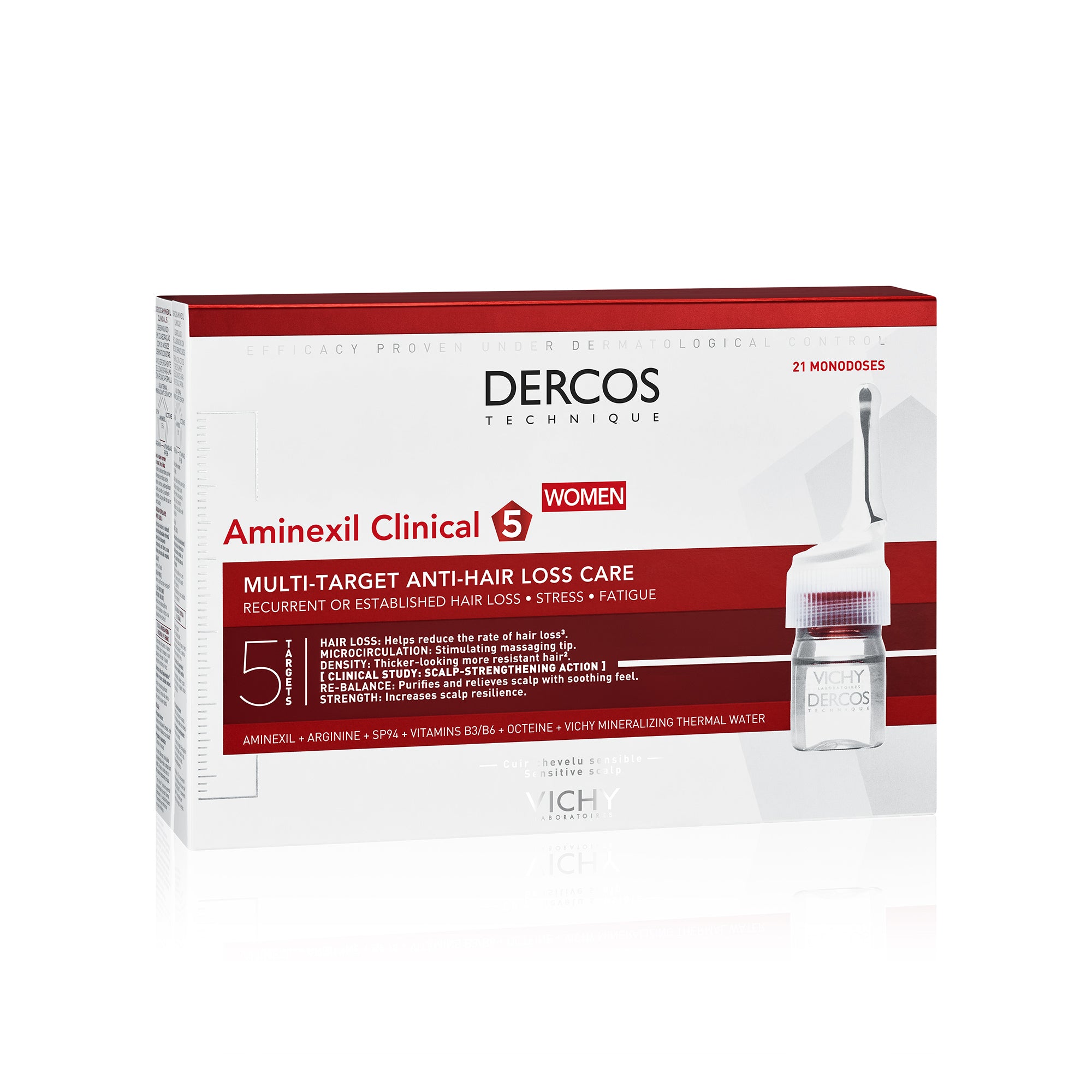 Vichy Dercos Aminexil Clinical 5 Mujer · 21 monodosis