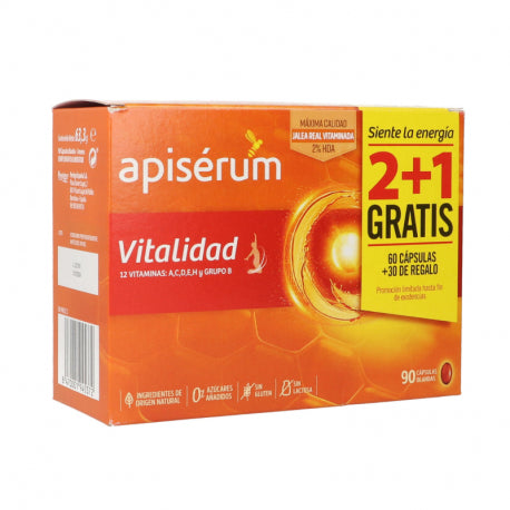 Apiserum Vitalidad Pack 90 Capsulas 2+1