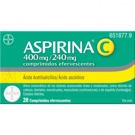 Aspirina C 400/240 Mg 20 Compr Efer