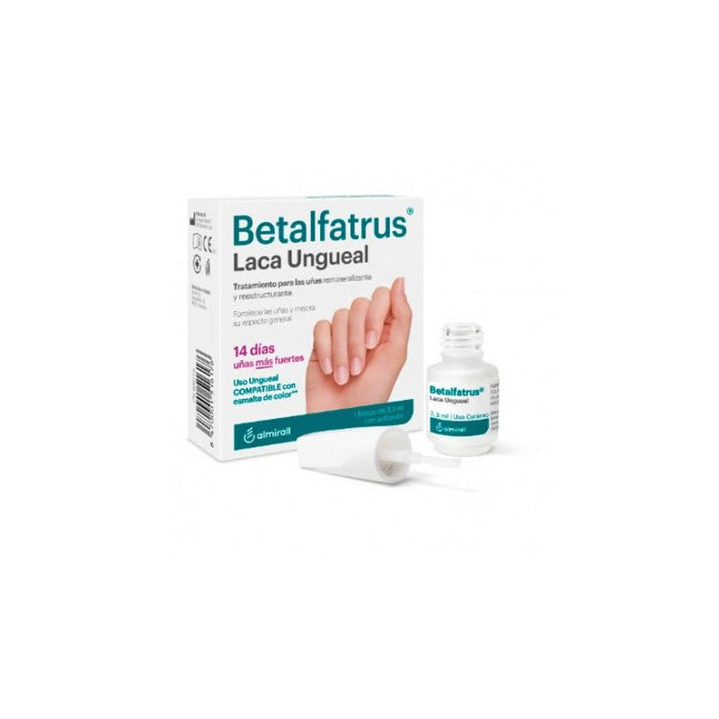 Envase de Betalfatrus Laca Ungueal 3.3 Ml, tratamiento para uñas.
