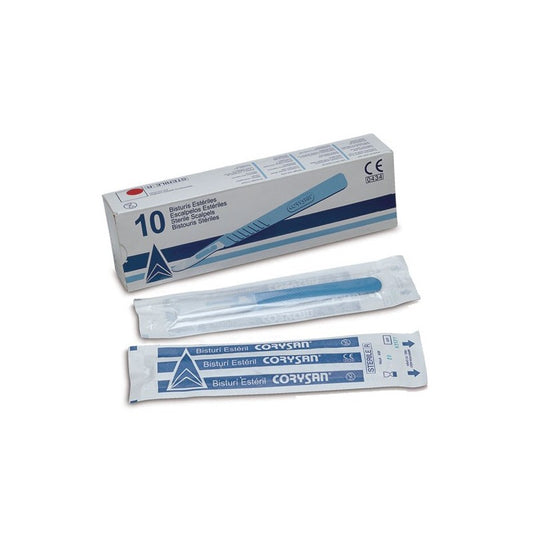 Bisturí Completo Corysan, herramienta sanitaria esterilizada para cortes precisos y seguros.