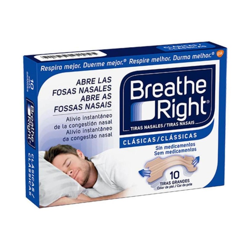 Tiras Nasales Breathe Right Grande 10 U