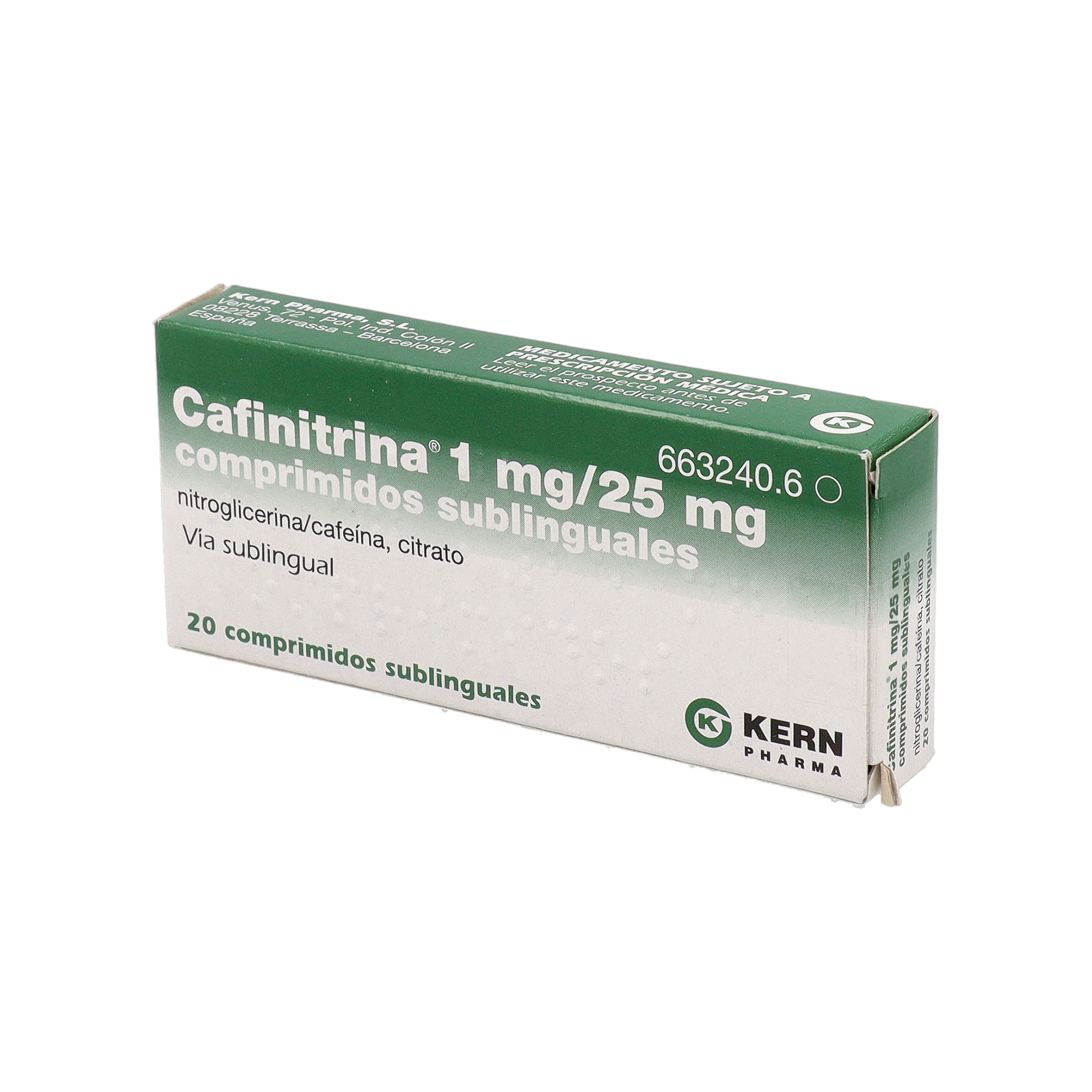 Cafinitrina 20 Comprimidos Sublinguales