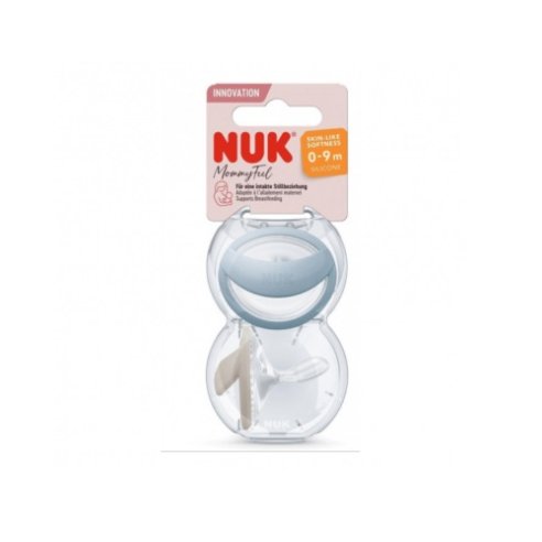 Chupete de silicona Nuk Mommy Feel para bebés de 0 a 9 meses, con tetina que imita el pezón materno.