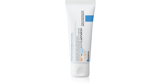 Envase de La Roche-Posay Cicaplast Baume B5 SPF50, bálsamo reparador y protector solar.