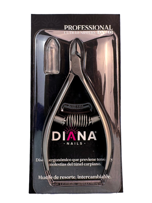 Corta cutículas de acero inoxidable con lima integrada de la marca Disna, ideal para manicura precis