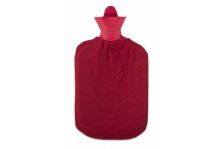 Bolsa de agua caliente Corysan de 2 litros con cubierta de paño suave, color azul, para alivio del f