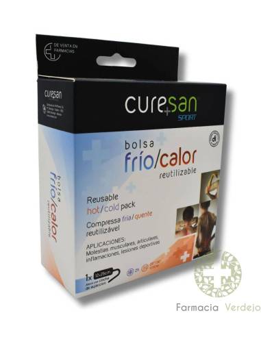 Bolsa de frío/calor Curesan 25 reutilizable para alivio muscular y articular.