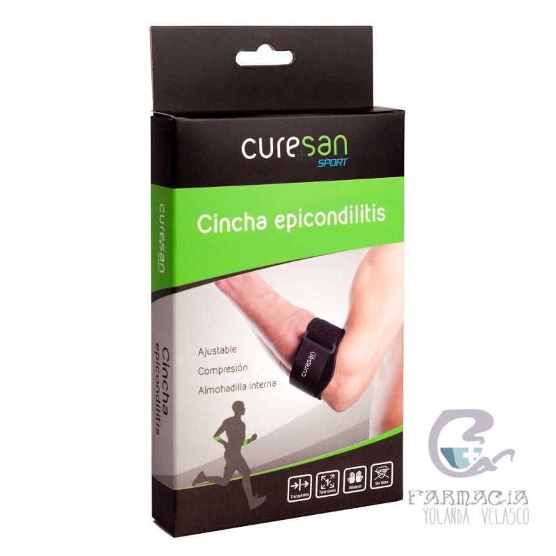 Curesan Cincha Epicondilitis para aliviar el dolor de codo y favorecer la recuperación.