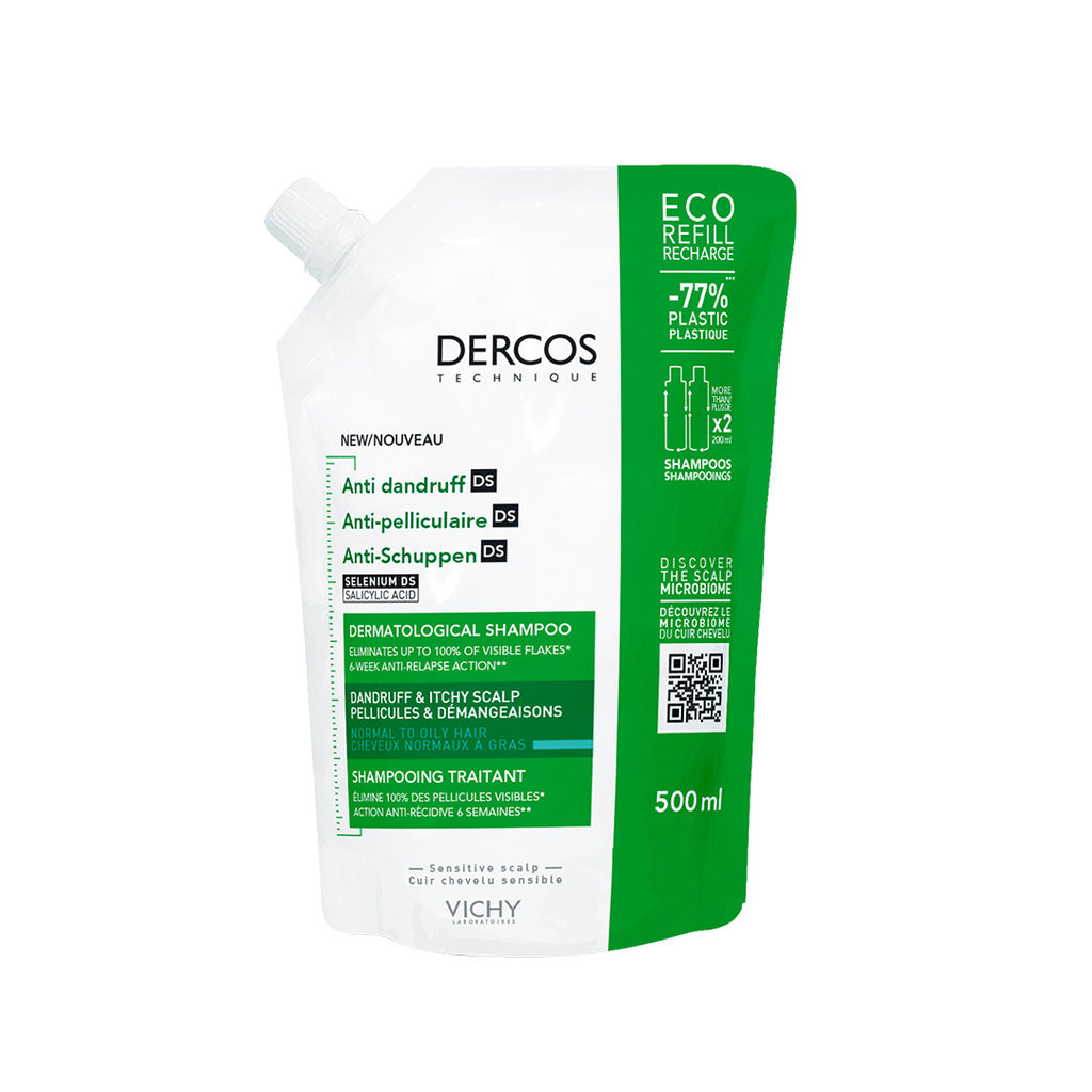 Vichy Dercos Champú Anticaspa Cabello Graso · Pack + Recarga