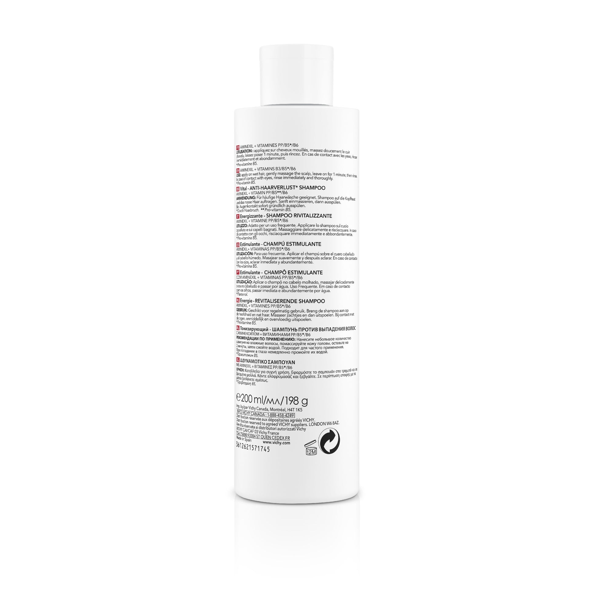 Vichy Dercos Champú Estimulante Aminexil · 200 ml