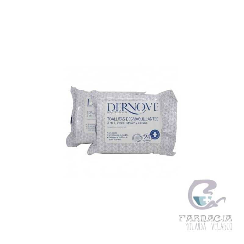 Toallitas desmaquillantes Dernove para una limpieza facial suave e hidratante.