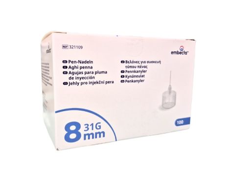 Aguja Embecta Pl 0,25(31G)X5Mm S/Lat 100