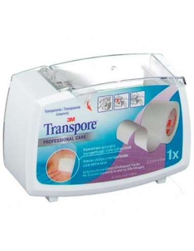 Rollo de esparadrapo hipoalergénico Transpore 5x2.5, ideal para pieles sensibles, de la marca FlyFar