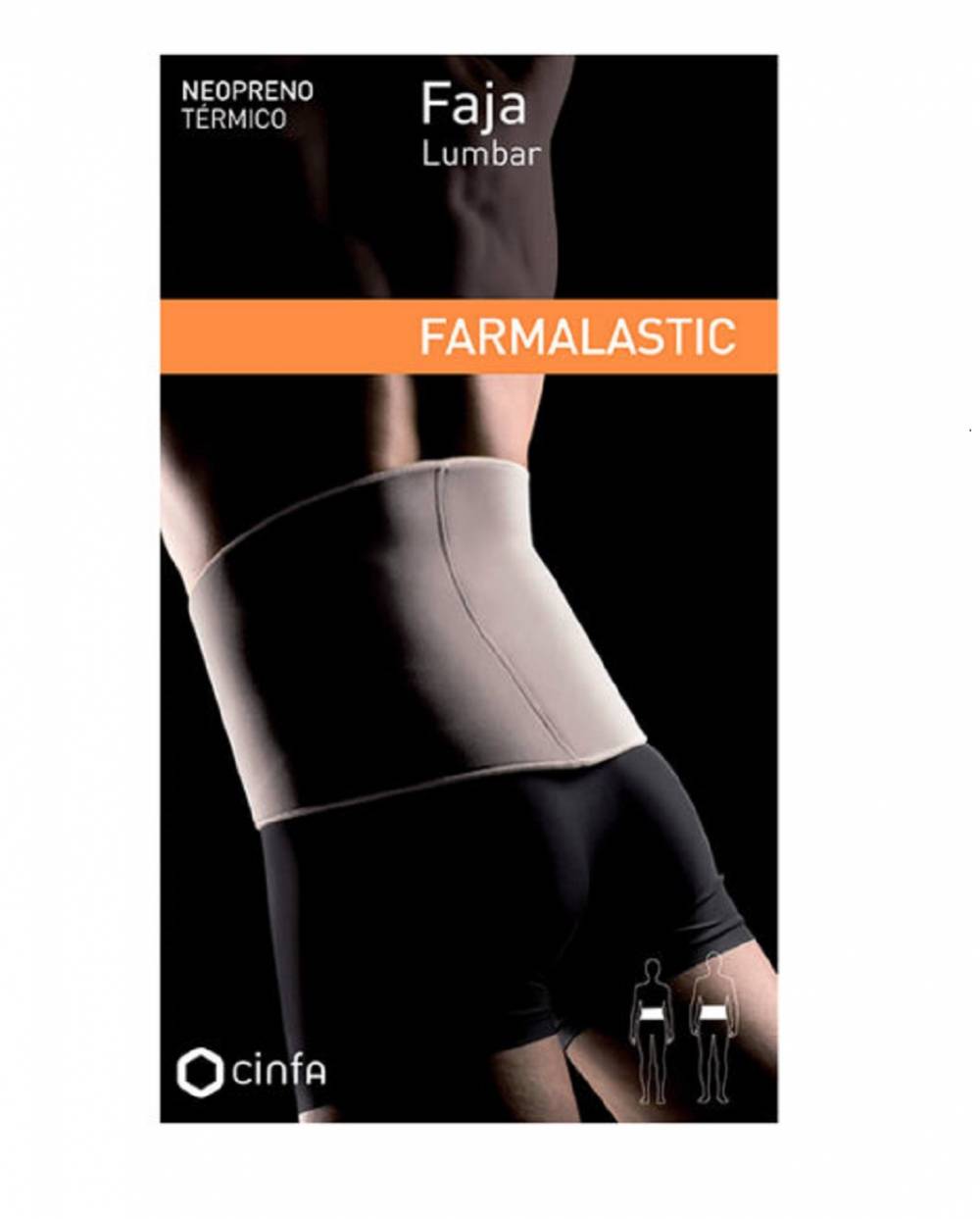 Faja de neopreno lumbar Farmalastic T-3 para soporte y alivio del dolor de espalda.