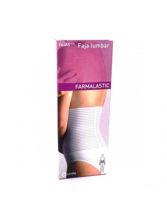 Faja Lumbar Farmalastic para alivio de dolor de espalda y soporte postural.