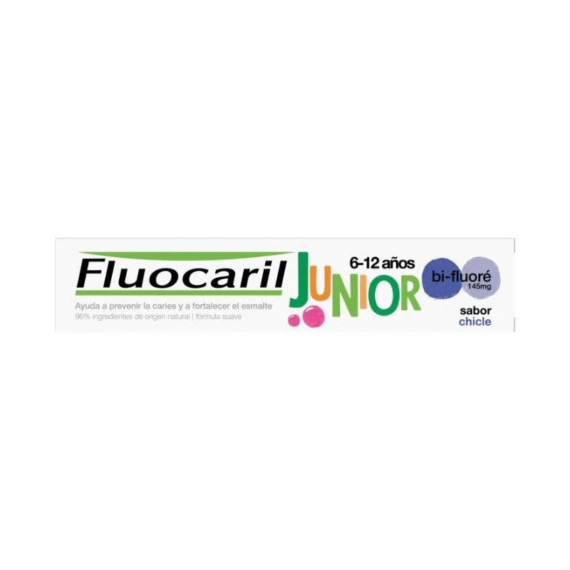 Envase de pasta de dientes Fluocaril Junior 7-12 Años sabor Bubble de 50ml.