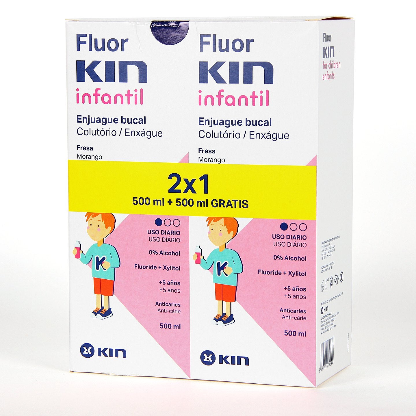Fluor Kin Colutorio Pack 2X1 500+500 Ml