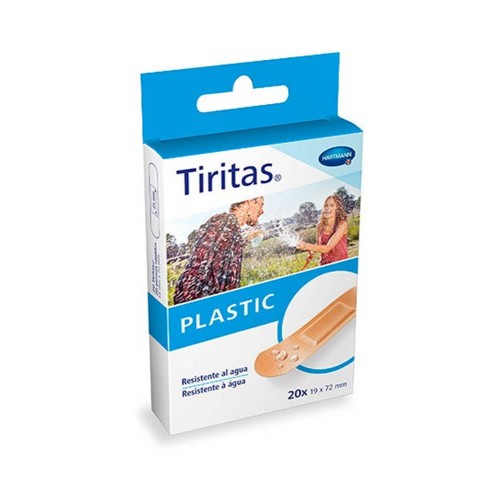 Caja de Tiritas Plastic Hansaplast de 20 unidades, ideales para la protección de heridas.