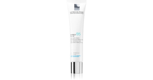 La Roche-Posay Hyalu B5 Crema Reafirmante 50 ML, frasco con crema y textura visible.