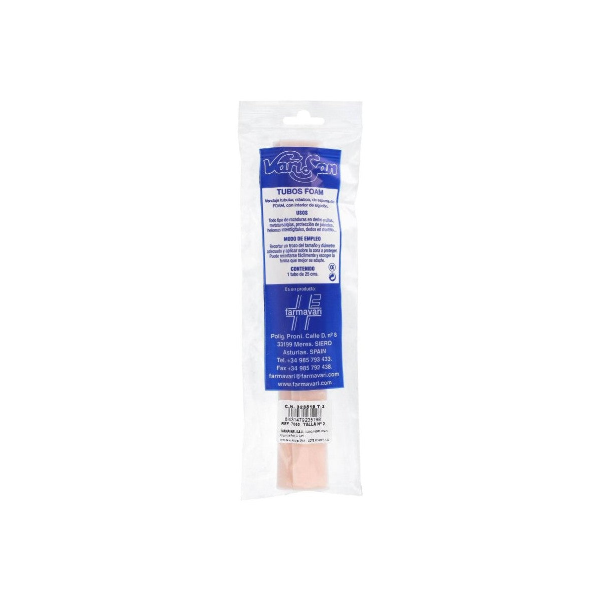 Envase de Hydrogel Varisan Tubo Foam 2, gel refrescante para piernas cansadas y con varices.