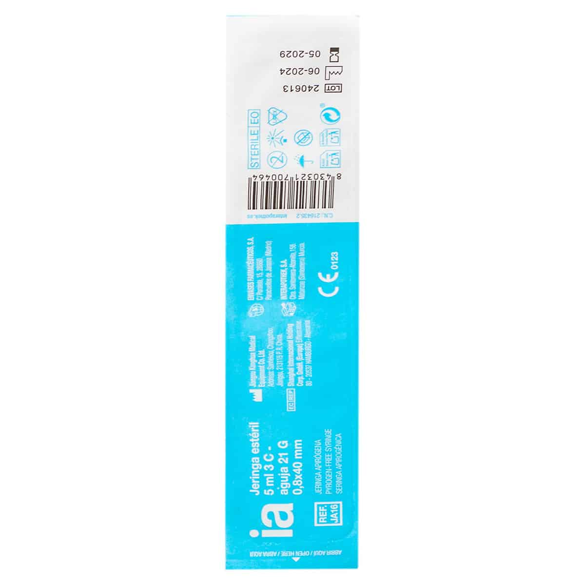 Jeringa Con Aguja Esteril Interapothek 1