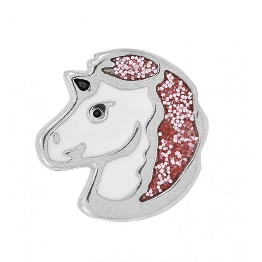 Pendiente Inverness de acero con diseño de unicornio, modelo 010C, ideal para niños y parafarmacia.