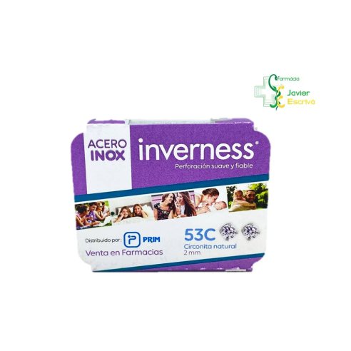 Par de pendientes Inverness de acero inoxidable, hipoalergénicos y aptos para pieles sensibles.