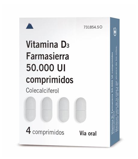 Vitamina D3 Farmasierra 50.000 Ui 4 Compr
