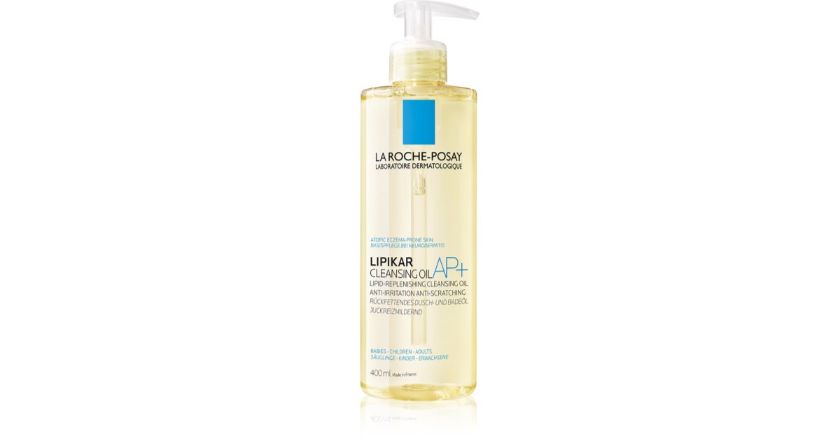 Botella de 1000 ml de La Roche-Posay Lipikar Huile Lavante AP+ aceite limpiador.