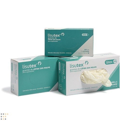 Caja de guantes de látex Lisutex para exploración talla 10
