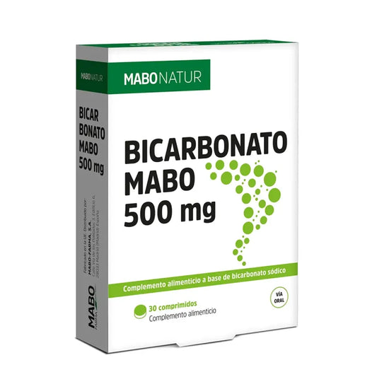 Envase de Bicarbonato Mabo 500 Mg 30 Comprimidos de Prim, antiácido para aliviar la acidez estomacal
