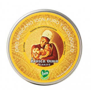Tarro de Manteca de Karité África Ourokarité 1 E, crema nutritiva para piel seca y dañada.