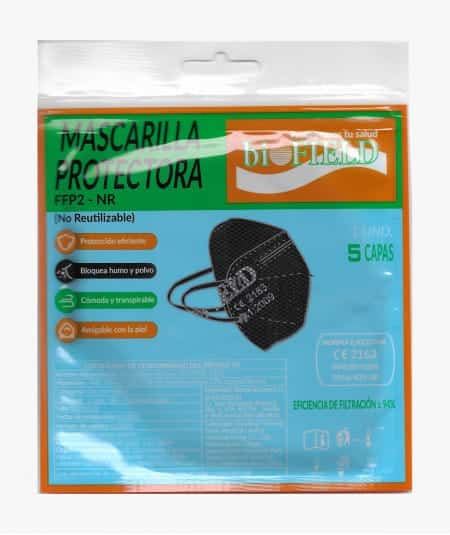 Mascarillas Ffp2 Biofield Negras 20 Uds