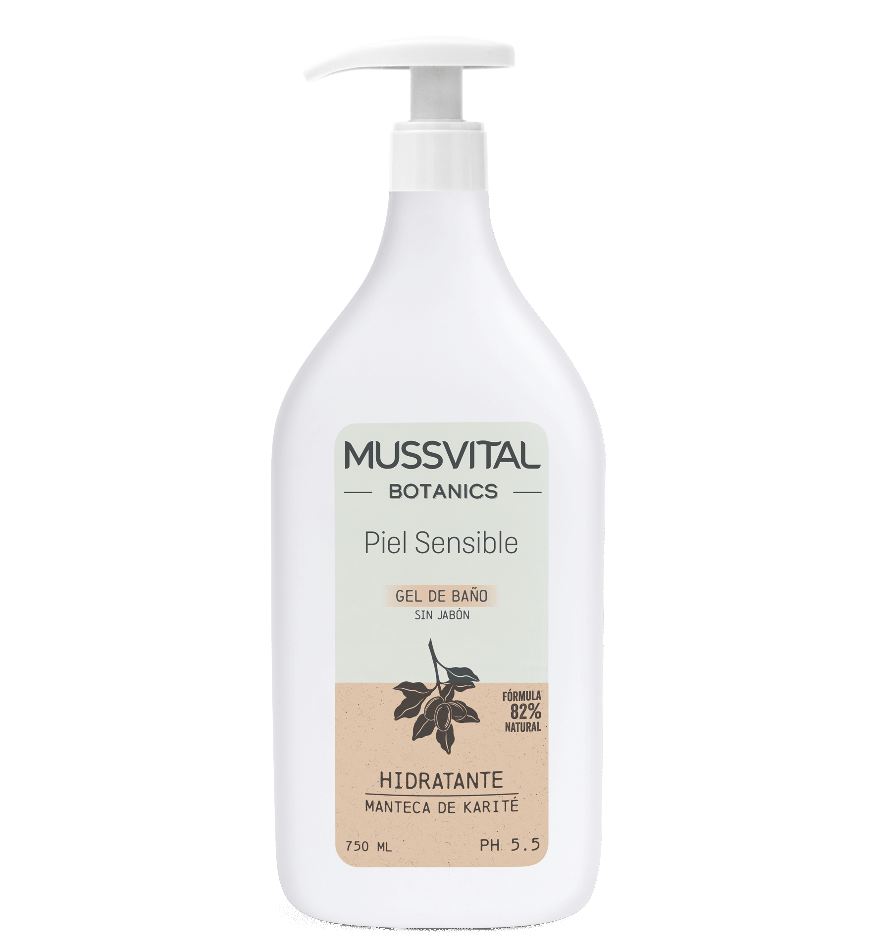 Mussvital Essentials Botanics Gel de Baño, limpiador corporal con extractos botánicos para una piel 