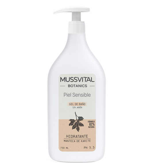 Mussvital Essentials Botanics Gel de Baño, limpiador corporal con extractos botánicos para una piel 